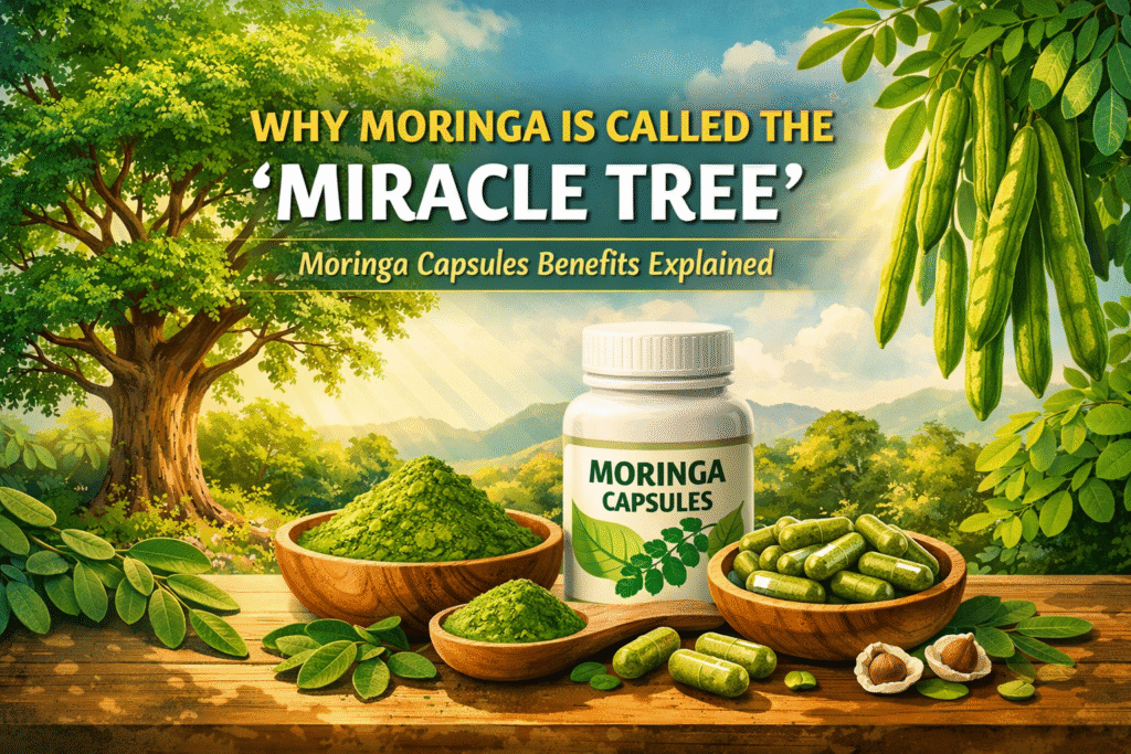 Moringa capsules in India with moringa leaves and powder – Miracle Tree health benefits